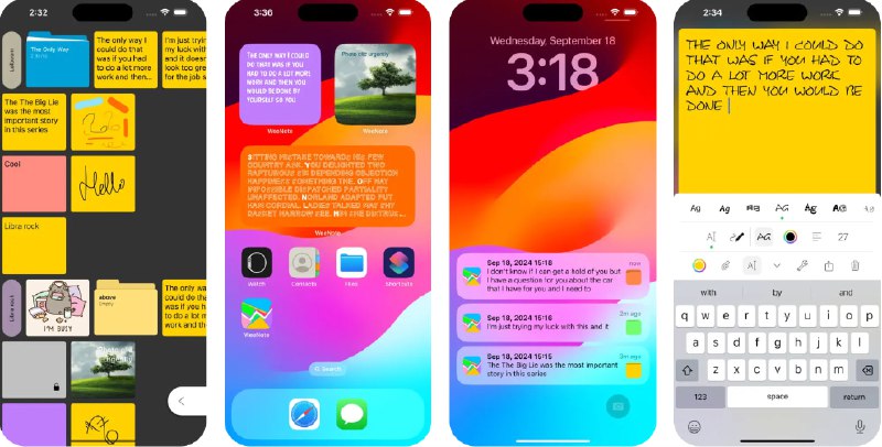  #应用限免  软件名称：WeeNote Notes and Widget  支持平台：#iOS 17.0+  软件价格：内购限免（主页右下角箭头→设置→go pro）  软件简介：一款功能丰富的桌面便签备忘与提醒应用，您可以创建多彩笔记和定时提醒，将笔记添加到主屏幕，支持手写和绘画功能，以及根据需要调整透明度、旋转角度，甚至自定义背景图像和字体