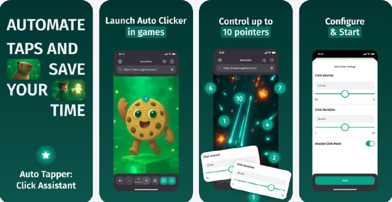  #应用限免  软件名称：Auto Tapper: Click Assistant  支持平台：#iOS 16.0+  软件价格：内购限免（跳过试用，若显示价格不为0请重启应用）  软件简介：一款自动点击助手工具，能帮你在任意网站上自动执行重复操作，适用于社交平台、网页游戏等多场景