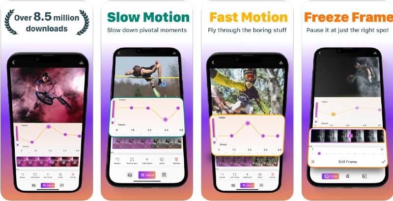  #应用限免  软件名称：慢动作视频制作工具  支持平台：#iOS 15.0+  软件价格：内购限免（重启后点击礼物图标）  软件简介：一款便捷易用的视频编辑App，支持从相册选择视频或直接拍摄，轻松制作超慢动作或加速视频片段