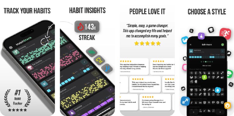  #应用限免  软件名称：Habit Tracker - HabitStack  支持平台：#iOS 17.0+  软件价格：内购限免  软件简介：一款集强大习惯打卡、日程管理、目标制定与数据分析于一体的高效习惯养成工具