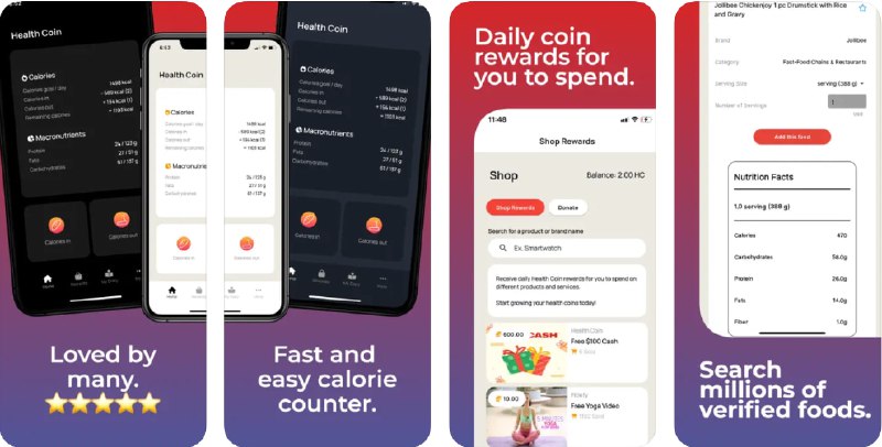  #应用限免  软件名称：Calorie Counter | Health Coin  支持平台：#iOS 13.0+  软件价格：内购限免（代理环境）  软件简介：一款健康应用，帮助您监测每日卡路里和各类营养素，从而有效减肥