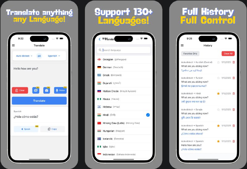  #应用限免  软件名称：Vocam Translator: AI Translate  支持平台：#iOS 13.4+  软件价格：内购限免（进入应用点击带 Pro 的任意图标进入内购）  软件简介：一款 AI 翻译助手，支持即时文本翻译、语音翻译和图像翻译