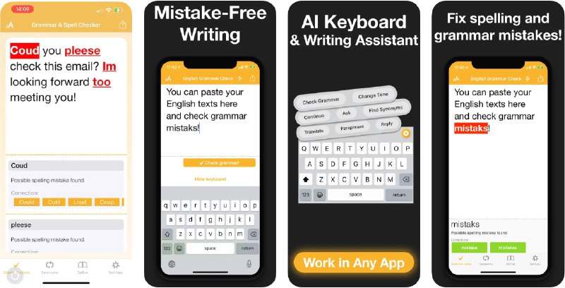  #应用限免  软件名称：CorrectMe English Grammar help  支持平台：#iOS 14.0+  软件价格：内购限免（设置-购买专业版-More Options，价格不为0可以重启应用试试）  软件简介：一款专为英语书写和语法纠正设计的实用工具，帮助您检查文本中的语法和拼写错误，适用于非母语英语使用者或害怕犯错的用户，通过智能算法，应用能够逐字分析文本，发现上下文语法错误和拼写问题，还提供智能建议和详细解释功能，帮助您学习并避免重复错误