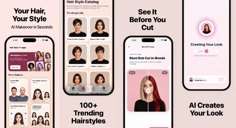  #应用限免  软件名称：Hairstyle Try On - AI  支持平台：#iOS 18.0+  软件价格：内购限免  软件简介：一款 AI 驱动的发型和发色模拟应用，上传自拍即可实时预览 100 多种发色和发型效果，涵盖自然色系（金 / 棕 / 黑 / 红）、潮流色（玫瑰金 / 铂金 / 挑染）和大胆幻想色（粉 / 蓝 / 紫 / 彩虹）