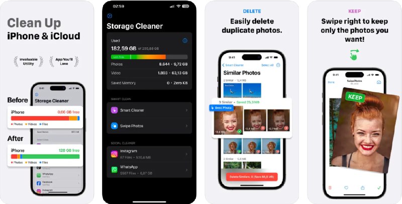  #应用限免  软件名称：Storage Cleaner  支持平台：#iOS 16.6+  软件价格：内购限免（前1000用户，随时可能结束）  软件简介：一款帮助您快速释放设备存储空间的应用