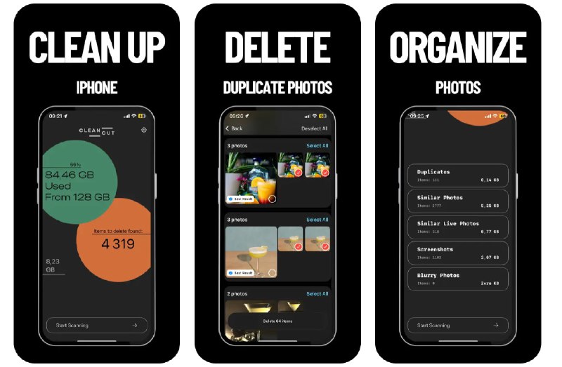  #应用限免  软件名称：Clear up photos - Clean Cut  支持平台：#iOS 17.0+  软件价格：内购限免  软件简介：一款优化设备相册存储空间的应用，支持删除重复、模糊、截屏照片，增强图片质量的功能，帮助您高效地管理回忆，删除不必要的内容，并让废片变得更加清晰  软件下载：点击下载