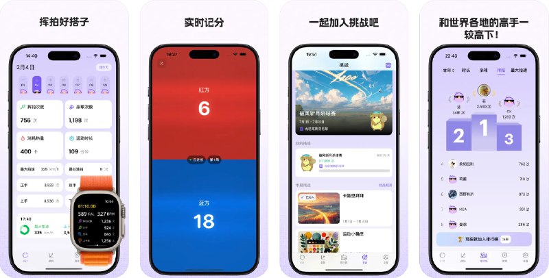  #应用限免  软件名称：挥拍吧 - 羽毛球记录、分析、实时记分、挑战活动  支持平台：#iOS 16.0+  软件价格：内购限免（显示不出价格请重启应用）  软件简介：一款羽毛球运动记录与分析应用