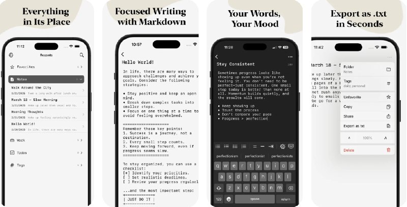  #应用限免  软件名称：Just.txt - 简单文本编辑器  支持平台：#iOS 18.0+ #macOS 15.0+  软件价格：内购限免  软件简介：一款无干扰纯文本编辑器，它提供轻量级 Markdown 支持，使您能够轻松创建列表、要点和待办事项，保持写作结构简单