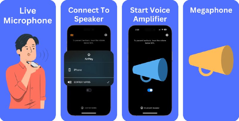  #应用限免  软件名称：Voice Amplifier  支持平台：#iOS 15.3+  软件价格：内购限免  软件简介：一款将手机变成随身扩音器的应用，对着手机麦克风说话，声音可即时通过已连接的外置音箱放大播放