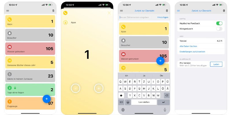 #应用限免  软件名称：Alltagszähler  支持平台：#iOS 16.0+  软件价格：内购限免  软件简介：一款计数器应用，您可以在列表中添加不同类别的计数项目，方便您统计例如家中物品的数量、跑步完成的圈数等，帮助您更好管理生活  软件下载：点击下载 频道    群聊    投稿    商务
