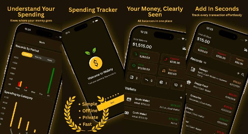  #应用限免  软件名称：Spending Tracker: Wallety  支持平台：#iOS 15.1+  软件价格：内购限免  软件简介：简洁强大的记账应用