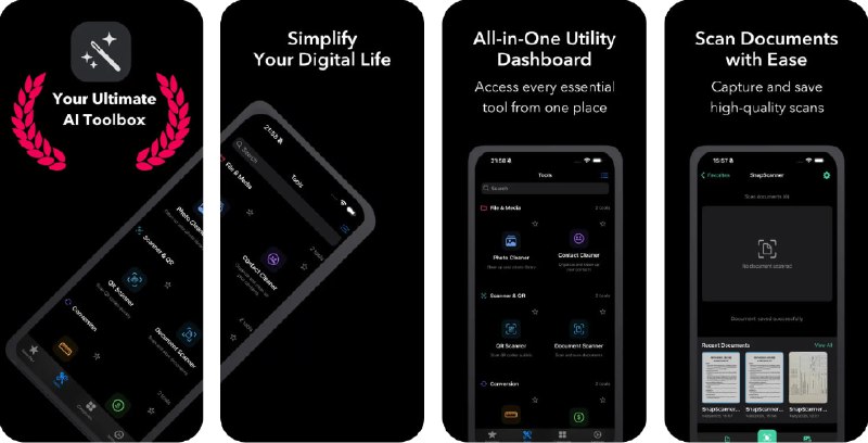  #应用限免  软件名称：MagicKit - AI Smart Toolbox  支持平台：#iOS 17.6+  软件价格：￥28.00 -> ¥0.00  软件简介：一款全能型实用工具箱，功能涵盖电池状态、电池使用建议、存储空间分析、设备信息、照片重复/相似清理、网速测试、Wi-Fi & IP 信息、单位及货币转换、日期/时区计算、倒计时提醒、习惯计数、二维码与文档扫描、指南针、水平仪、音频检测、剪贴板管理、手电筒、亮度调节等