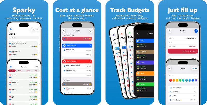  #应用限免  软件名称：Subscriptions Tracker - Sparky  支持平台：#iOS 17.0+  软件价格：￥28.00 -> ¥0.00  软件简介：一款帮助您轻松追踪订阅和周期性支出的财务管理工具