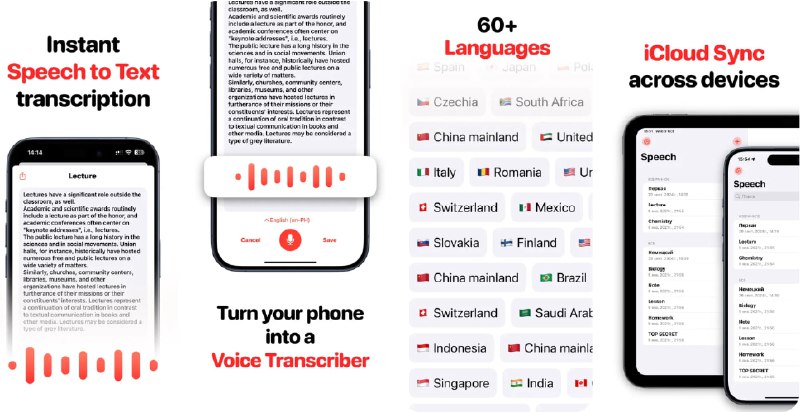  #应用限免  软件名称：Voice Memo App: Transkriptor  支持平台：#iOS 15.0+  软件价格：内购限免  软件简介：一款AI语音转文字工具，利用尖端语音识别技术实现高精度语音输入，快速将您的语音转为文本，支持多语言听写，邮件一键分享笔记