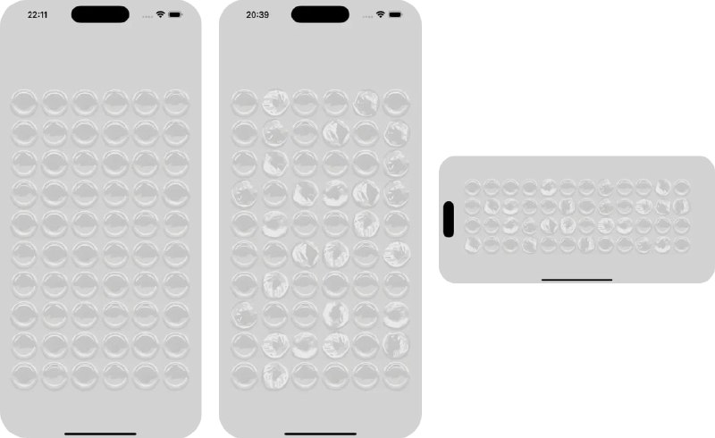  #应用限免  软件名称：捏泡泡纸  支持平台：#iOS 15.6+  软件价格：￥8.00 -> ¥0.00  软件简介：一款解压娱乐应用，模拟包装泡泡纸的真实破裂手感
