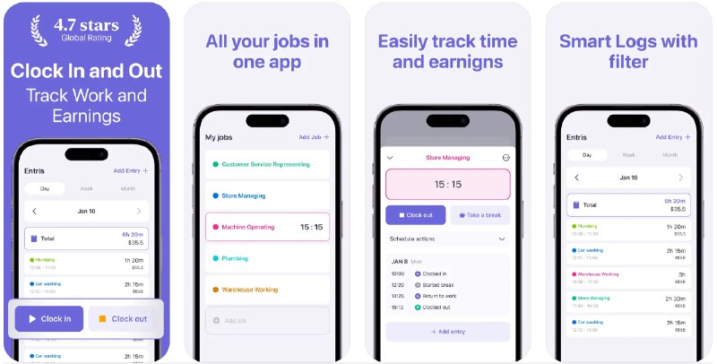  #应用限免  软件名称：Clock In and Out Hours Tracker  支持平台：#iOS 12.0+  软件价格：内购限免（设置—Apply Promocode—输入“AppAdvice”）  软件简介：一款专为自由职业者、员工及任何需要记录工作时间的人设计的应用