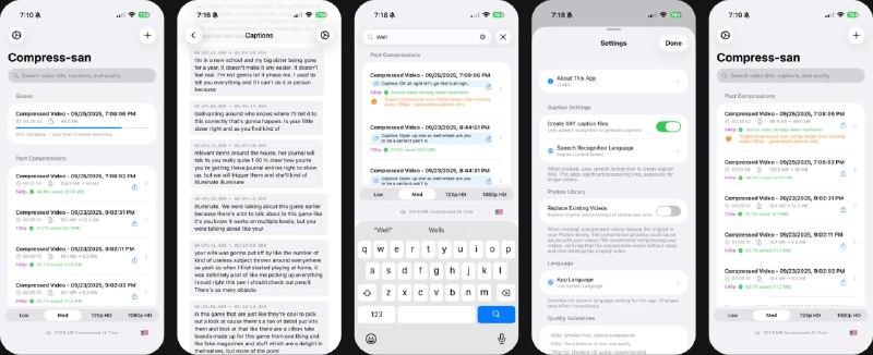 #应用限免  软件名称：视频压缩先生  支持平台：#iOS 18.0+  软件价格：￥38.00 -> ¥0.00  软件简介：一款视频压缩应用，一次最多选择10个视频进行压缩，并将它们添加到队列中