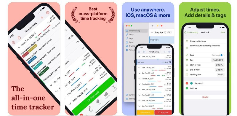 #应用限免  软件名称：WorkingHours • 时间跟踪、时间表、工作时间  支持平台：#iOS 15.0+  软件价格：内购限免  软件简介：一款帮助用户高效跟踪和管理工作时间的应用