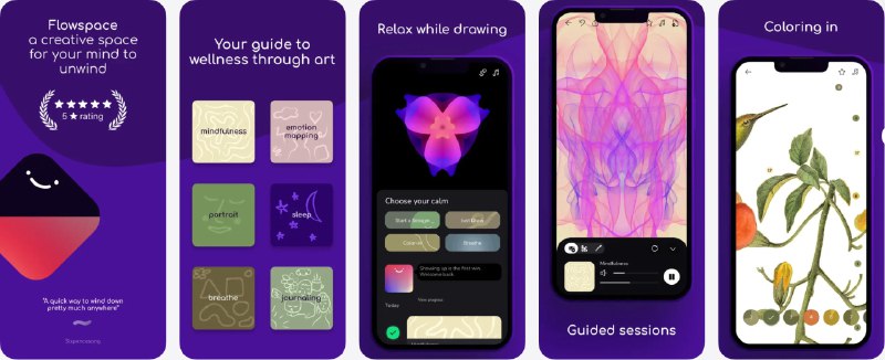  #应用限免  软件名称：Flowspace: 绘画与冥想  支持平台：#iOS 13.0+  软件价格：内购限免  软件简介：一款把“绘画创作”和“冥想减压”结合在一起的正念应用