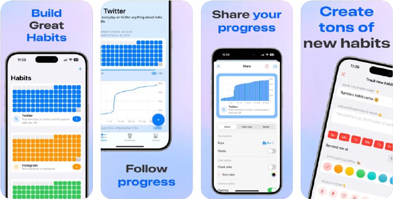  #应用限免  软件名称：Habit Tracker 90 Day challenge  支持平台：#iOS 17.0+  软件价格：内购限免  软件简介：一款习惯追踪应用，支持90天的进度可视化、详细的数值记录，以及可分享的热图和图表，让您可以轻松跟踪自己的习惯进展，激励自己完成目标