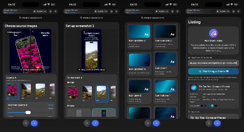  #应用限免  软件名称：Launch Canvas  支持平台：#iOS 18.0+  软件价格：内购限免  软件简介：一款面向 iOS 开发者的 App Store 截图制作工具，支持从 App Store 链接自动导入应用信息，导入真实截图后选择现成布局、添加营销文案、套用 iPhone 边框，导出精确尺寸的 PNG 图片