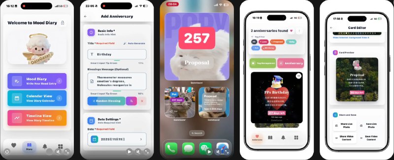  #应用限免  软件名称：心念记  支持平台：#iOS 18.0+  软件价格：内购兑换  软件简介：一款将纪念日提醒、倒数小组件和心情日记结合在一起的时间管理工具