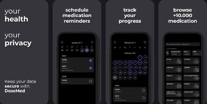  #应用限免  软件名称：DoseMed Medication Reminder  支持平台：#iOS 17.0+  软件价格：内购限免  软件简介：一款全方位的药物管理应用，应用提供个性化的药物提醒，便于跟踪处方、过敏药物、糖尿病治疗等