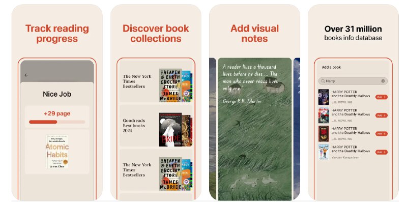  #应用限免  软件名称：Bookwise - 读书追踪器  支持平台：#iOS 13.0+  软件价格：美区内购限免  软件简介：一款阅读进度管理应用，您可以创建个性化的虚拟图书馆，对书籍进行分类，跟踪阅读进度，并探索庞大的图书数据库，发现好书，添加读书笔记