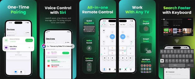  #应用限免  软件名称：Remote Control For Smart TV  支持平台：#iOS 17.0+  软件价格：内购限免（需要重启一次）  软件简介：将iPhone或iPad变成智能电视遥控器，通过局域Wi-Fi控制兼容电视，支持电源/音量/导航按键、触摸板、键盘输入、语音搜索和投屏功能，适合家庭、办公或旅行备用遥控场景