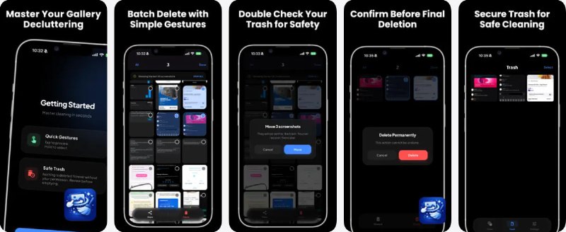  #应用限免  软件名称：Screenshot Cleaner by Appsvvy  支持平台：#iOS 13.0+  软件价格：内购限免  软件简介：一款智能截图清理工具，帮助用户快速清理iPhone中无用的截图、旧表情包和意外拍摄的照片，释放存储空间