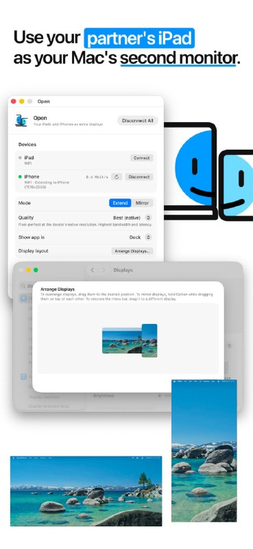  #优质应用  软件名称：OpenDisplay  支持平台：#iOS 17.0+  软件价格：免费  软件简介：一款开源的 Mac 扩展显示器工具，将闲置的 iPhone 或 iPad 变成 Mac 的第二块屏幕