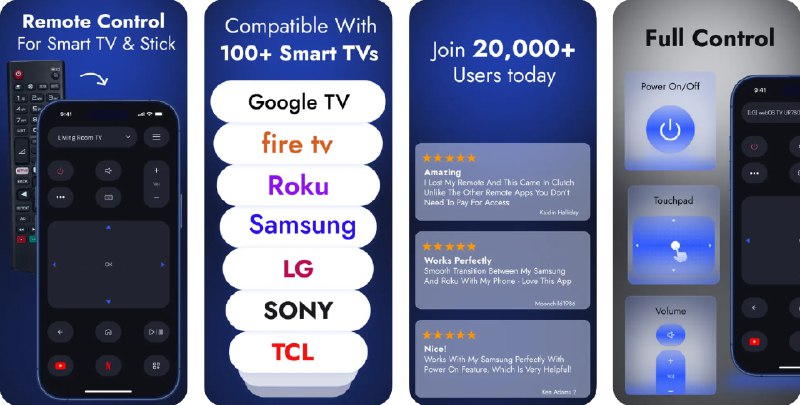  #应用限免  软件名称：万能遥控器 智能电视助手  支持平台：#iOS 16.0+  软件价格：内购限免  软件简介：一款实用的手机虚拟遥控应用，支持控制全球主流品牌的智能电视，包括 Samsung、LG、Sony、Philips、TCL、Hisense、Xiaomi、Amazon Fire TV 等