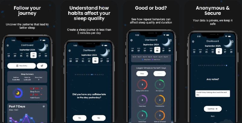  #应用限免  软件名称：Sleep Journal & Habit Tracker  支持平台：#iOS 15.6+  软件价格：内购限免  软件简介：一款帮助改善睡眠的应用