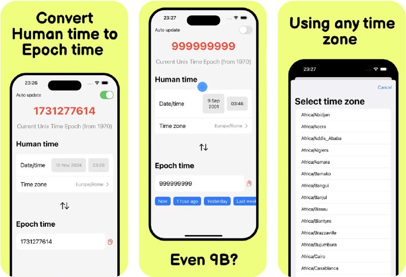  #应用限免  软件名称：CUTE: Current Unix Time Epoch   支持平台：#iOS 15.0+  软件价格：￥8.00 -> ¥0.00  软件简介：一款适用于开发者的实用时间戳转换工具