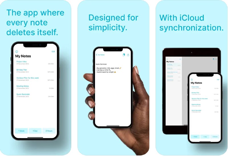  #应用限免  软件名称：Blip Notes  支持平台：#iOS 18.0+  软件价格：¥15.00 -> ¥0.00  软件简介：一款会自动删除的记事本应用，应用本体只有486.4 KB大小，您可以选择笔记的保存时间（2小时、1天或1周），到期后自动删除，确保临时笔记的相关性和整洁性