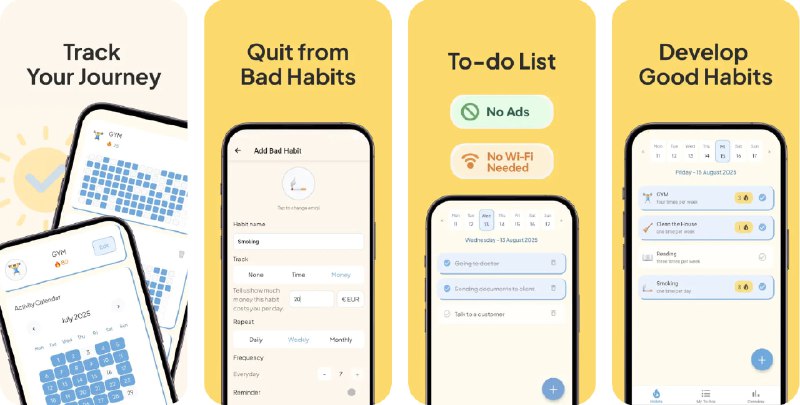  #应用限免  软件名称：Habit Tracker - Habitor  支持平台：#iOS 15.1+  软件价格：内购限免  软件简介：一款习惯追踪应用，通过智能通知和定制的每月和每周进度报告，帮助您持续跟踪并改善个人习惯