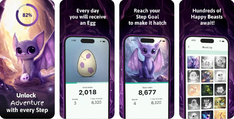  #应用限免  软件名称：计步器 - Steps & Beasts  支持平台：#iOS 13.0+  软件价格：内购限免  软件简介：一款有趣的运动应用，通过每日任务鼓励您增加步数