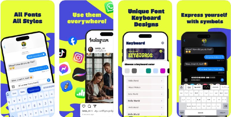  #应用限免  软件名称：Fonts for iPhones & Keyboards  支持平台：#iOS 14.0+  软件价格：内购限免  软件简介：一款多功能字体键盘应用，让您可以在短信、社交媒体、笔记等多种应用场景下使用个性化的字体，轻松展现个性