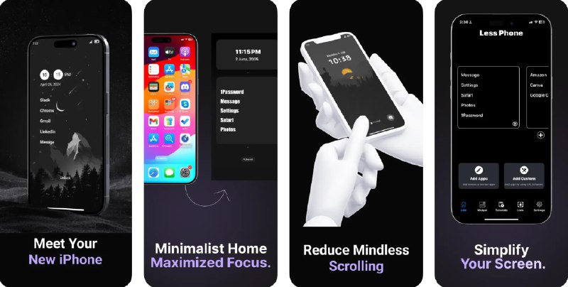  #应用限免  软件名称：简约 启动器 - Minimalist Launcher  支持平台：#iOS 17.0+  软件价格：内购限免  软件简介：一款启动页面自定义应用，核心功能包括极简主屏幕、自定义应用启动页面、分场景专注模式（如办公/休闲/睡眠）、字体和布局可个性化调整，还配备了屏幕“解毒”工具，用系统和自定义手段限制不必要应用显示，助力数字减负、专注自我
