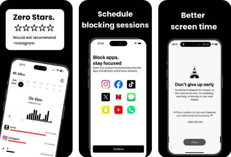  #应用限免  软件名称：Limit: Screen Time for Focus  支持平台：#iOS 16.1+  软件价格：内购限免  软件简介：一款帮助您控制屏幕时间、提高专注力的应用