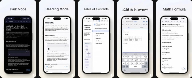  #应用限免  软件名称：mobileMD  支持平台：#iOS 13.0+  软件价格：内购限免  软件简介：一款 Markdown 工具，适合技术文档、笔记和长文阅读