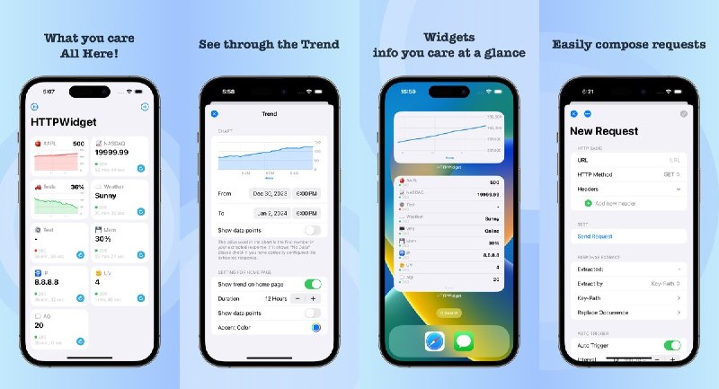  #应用限免  软件名称：HTTPWidget - 你的 API 仪表盘  支持平台：#iOS 15.0+  软件价格：￥18.00 -> ¥0.00  软件简介：一款把任何 API 变成个人信息面板的开发工具应用，支持保存、测试并监控 HTTP 请求，将数值展示到小组件与图表中