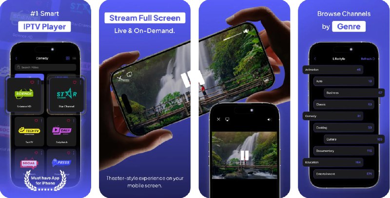  #应用限免  软件名称：IPTV Smarters Player Lite Pro  支持平台：#iOS 15.0+  软件价格：内购限免  软件简介：一款 IPTV播放器，支持通过M3U/M3U8文件或流媒体URL观看直播电视，可直接导入链接或本地文件创建播放列表