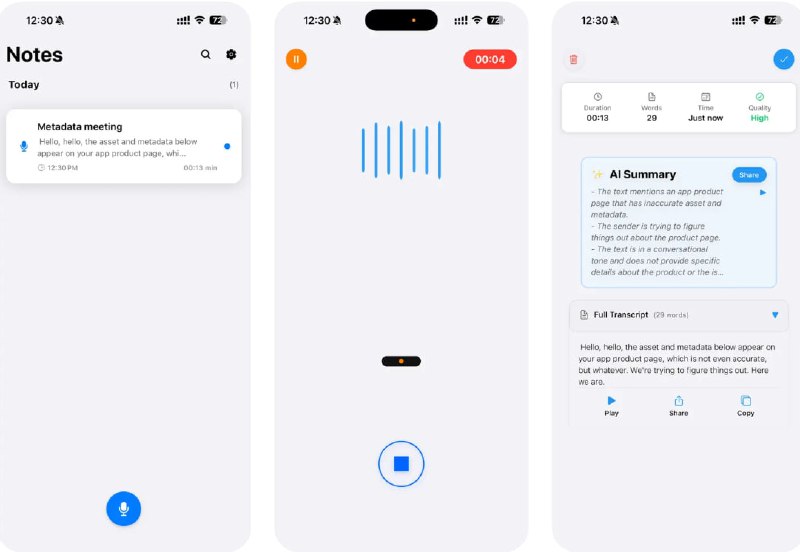 #应用限免  软件名称：BabelKeep  支持平台：#iOS 15.1+  软件价格：￥38.00 -> ¥0.00  软件简介：一款语音转写应用，可高质量录音并支持暂停/继续，秒级转写与自动摘要，支持边听边查看对应转录，所有音频与笔记均本地存储，隐私可控