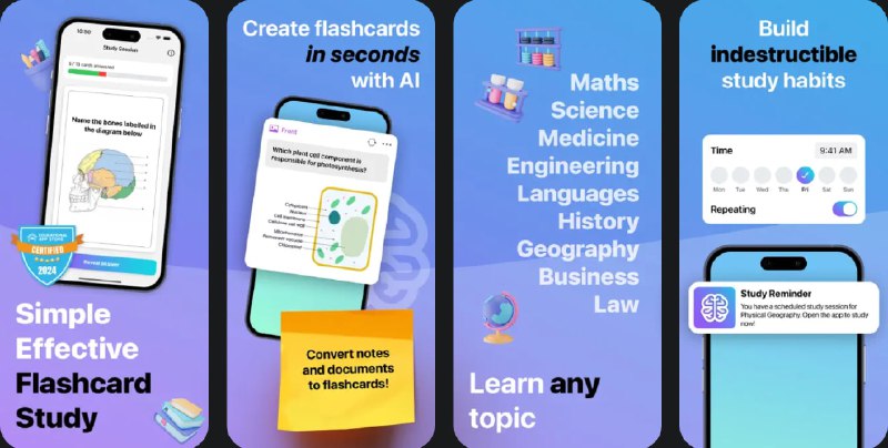  #应用限免  软件名称：Anki Flashcards - BrainDeck  支持平台：#iOS 17.0+  软件价格：内购限免  软件简介：一款智能学习应用，通过 AI 功能帮助用户更高效地学习和记忆知识点