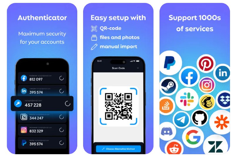  #应用限免  软件名称：身份验证器: 2FA Authentication Aрр  支持平台：#iOS 14.0+  软件价格：内购限免  软件简介：一款用于双因素身份验证（2FA）的应用，帮助您增强各类海外账户安全性