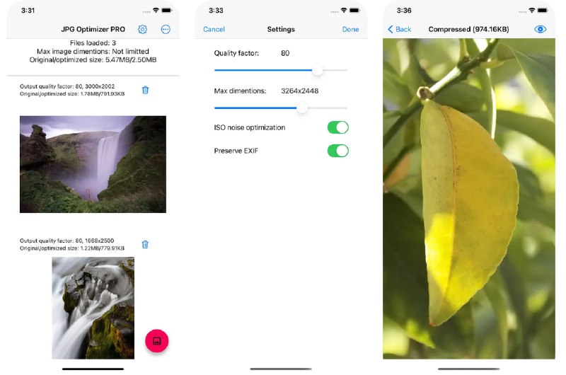  #应用限免  软件名称：JPG Optimizer PRO  支持平台：#iOS 15.6+  软件价格：¥28.00 -> ¥0.00  软件简介：一款图像优化应用，可以减少图片文件的大小而不损失质量