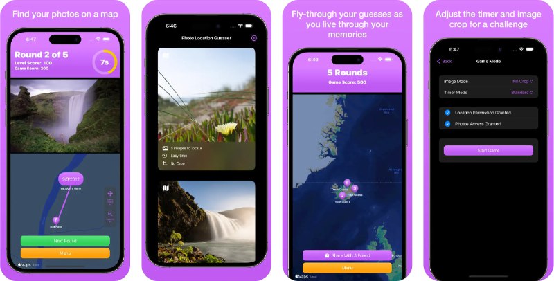  #应用限免  软件名称：Photo Map Location Guesser  支持平台：#iOS 17.0+  软件价格：内购限免  软件简介：一款地理位置猜测游戏应用