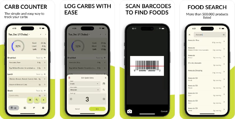  #应用限免  软件名称：Keto Calculator - Carb Counter  支持平台：#iOS 12.0+  软件价格：内购限免  软件简介：一款专为遵循生酮饮食或低碳水化合物生活方式的用户设计的工具