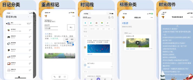  #应用限免  软件名称：岁月笔记-愿有岁月可回首  支持平台：#iOS 14.0+  软件价格：内购限免  软件简介：一款多平台个人日记与生活记录应用，数据可通过 iCloud 自动同步